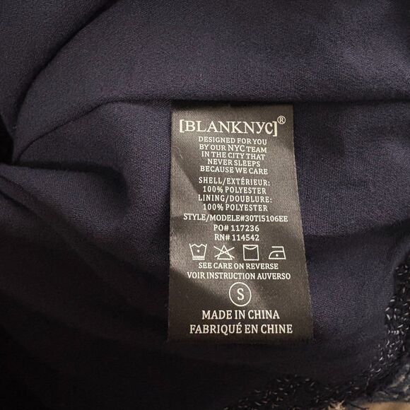 Blank NYC Spring Tweed Moto Zip Jacket Navy Blue‎ Edgy Chic Evereve Size Small - Picture 6 of 6